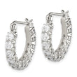 Sterling Silver Rhodium-plated CZ Hoop Earrings