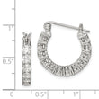 Sterling Silver Rhodium-plated CZ Hoop Earrings