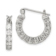 Sterling Silver Rhodium-plated CZ Hoop Earrings