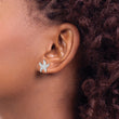 Sterling Silver Rhodium-plated CZ Starfish Earrings