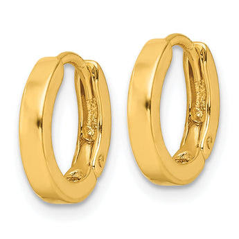 Sterling Silver Gold-tone Round Hinged Hoop Earrings