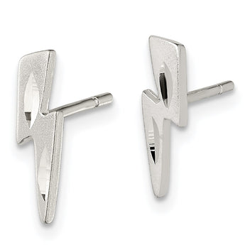 Sterling Silver Lightning Bolt Post Earrings - Birthstone Company