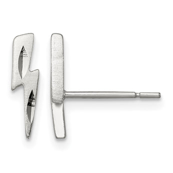 Sterling Silver Lightning Bolt Post Earrings - Birthstone Company