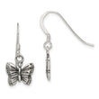 Sterling Silver Antiqued Butterfly Earrings