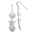 Sterling Silver Sand Dollar, Starfish and Shell Earrings