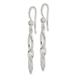Sterling Silver Polished Fancy Marquise Link Dangle Earrings