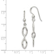 Sterling Silver Polished Fancy Marquise Link Dangle Earrings