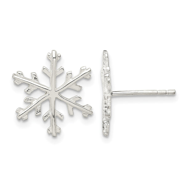 Sterling Silver Snowflake Post Earrings - Birthstone Company