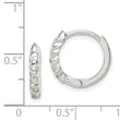 Sterling Silver CZ Hinged Hoop Earrings