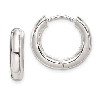 Sterling Silver Polished Hinged Hoop Earrings