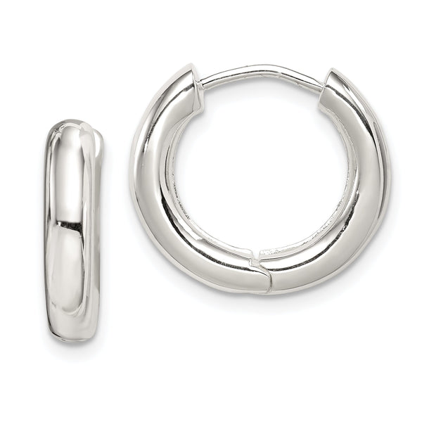 Sterling Silver Polished Hinged Hoop Earrings