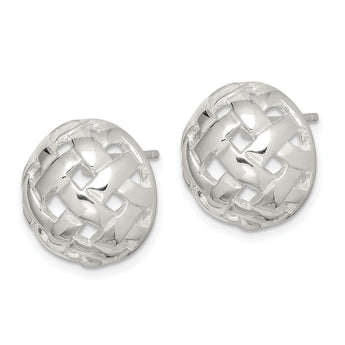 Sterling Silver 14mm Fancy Button Post Earrings - Birthstone Company