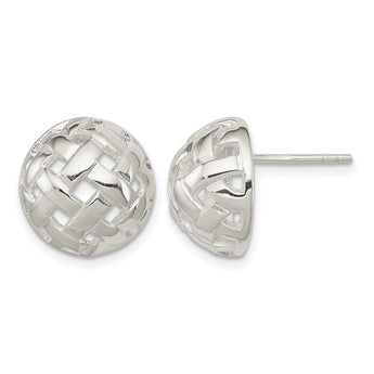 Sterling Silver 14mm Fancy Button Post Earrings - Birthstone Company