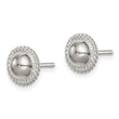 Sterling Silver 8mm Button Earrings - Birthstone Company