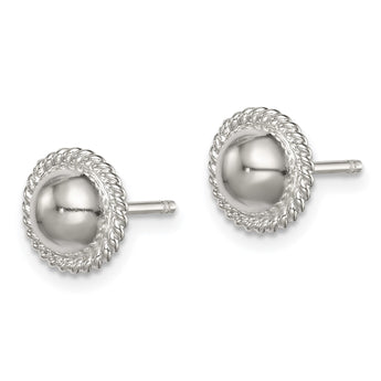 Sterling Silver 8mm Button Earrings - Birthstone Company