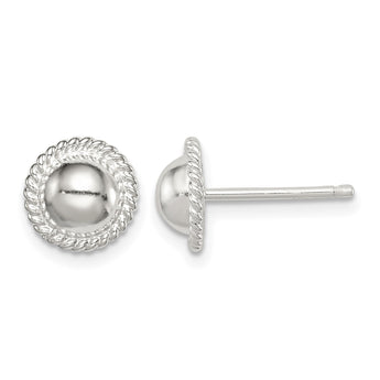 Sterling Silver 8mm Button Earrings - Birthstone Company