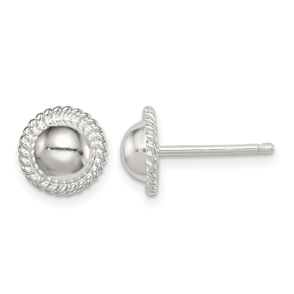 Sterling Silver 8mm Button Earrings - Birthstone Company