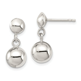 Sterling Silver 8mm Dangle Ball Post Earrings