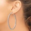 Sterling Silver 2.5mm Polished/Satin D/C Hoop Earrings