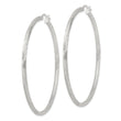Sterling Silver 2.5mm Polished/Satin D/C Hoop Earrings