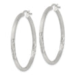Sterling Silver 2.5mm Polished/Satin D/C Hoop Earrings