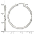 Sterling Silver 2.5mm Polished/Satin D/C Hoop Earrings
