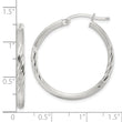 Sterling Silver 2.5mm Polished/Satin D/C Hoop Earrings