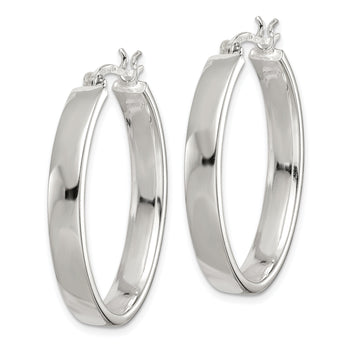 Sterling Silver Polished 4.75mm Oval Hoop Earrings