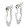 Sterling Silver Polished Tapered Round Hoop Earrings