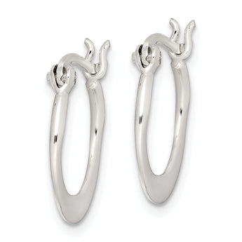 Sterling Silver Polished Tapered Round Hoop Earrings