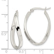 Sterling Silver Polished & Twisted Oval Hoop Earrings