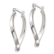 Sterling Silver Polished & Twisted Oval Hoop Earrings