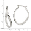 Sterling Silver Polished & Twisted Oval Hoop Earrings