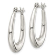 Sterling Silver Polished & Tapered Oval Hoop Earrings