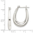 Sterling Silver Polished & Tapered Oval Hoop Earrings