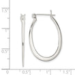 Sterling Silver Polished & Tapered Oval Hoop Earrings