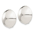 Sterling Silver Polished Non-Pierced 18mm Circle Button Earrings - Birthstone Company