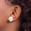 Sterling Silver Polished Non-Pierced 18mm Circle Button Earrings - Birthstone Company
