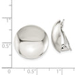 Sterling Silver Polished Non-Pierced 18mm Circle Button Earrings - Birthstone Company