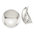 Sterling Silver Polished Non-Pierced 18mm Circle Button Earrings