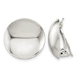 Sterling Silver Polished Non-Pierced 18mm Circle Button Earrings - Birthstone Company