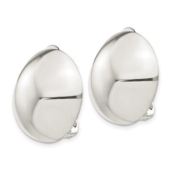 Sterling Silver Polished Non-Pierced 23mm Circle Button Earrings - Birthstone Company