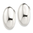 Sterling Silver Polished Non-Pierced 25x18mm Oval Button Earrings - Birthstone Company
