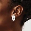 Sterling Silver Polished Non-Pierced 25x18mm Oval Button Earrings - Birthstone Company