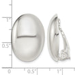 Sterling Silver Polished Non-Pierced 25x18mm Oval Button Earrings - Birthstone Company