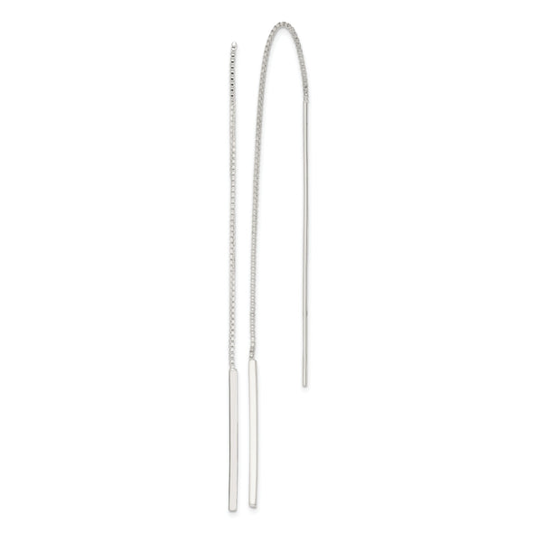 Sterling Silver Polished Bar Threader Earrings