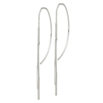 Sterling Silver Polished Multi-Strand Bar Threader Earrings