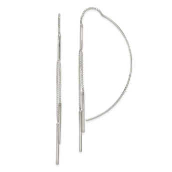 Sterling Silver Polished Multi-Strand Bar Threader Earrings