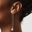 Sterling Silver Polished Star Threader Earrings