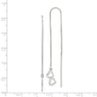 Sterling Silver Polished Double Heart Threader Earrings